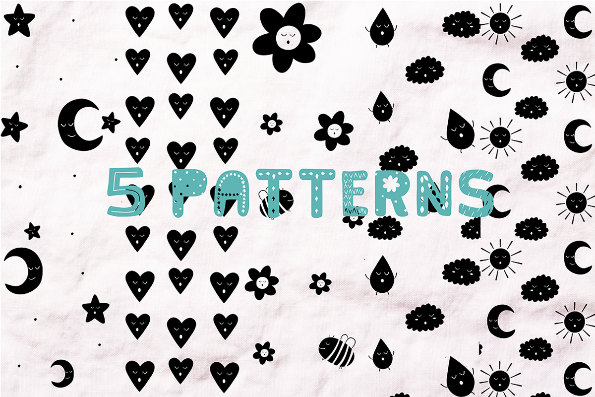 Bear cub Scandinavian kids font+MORE preview 7