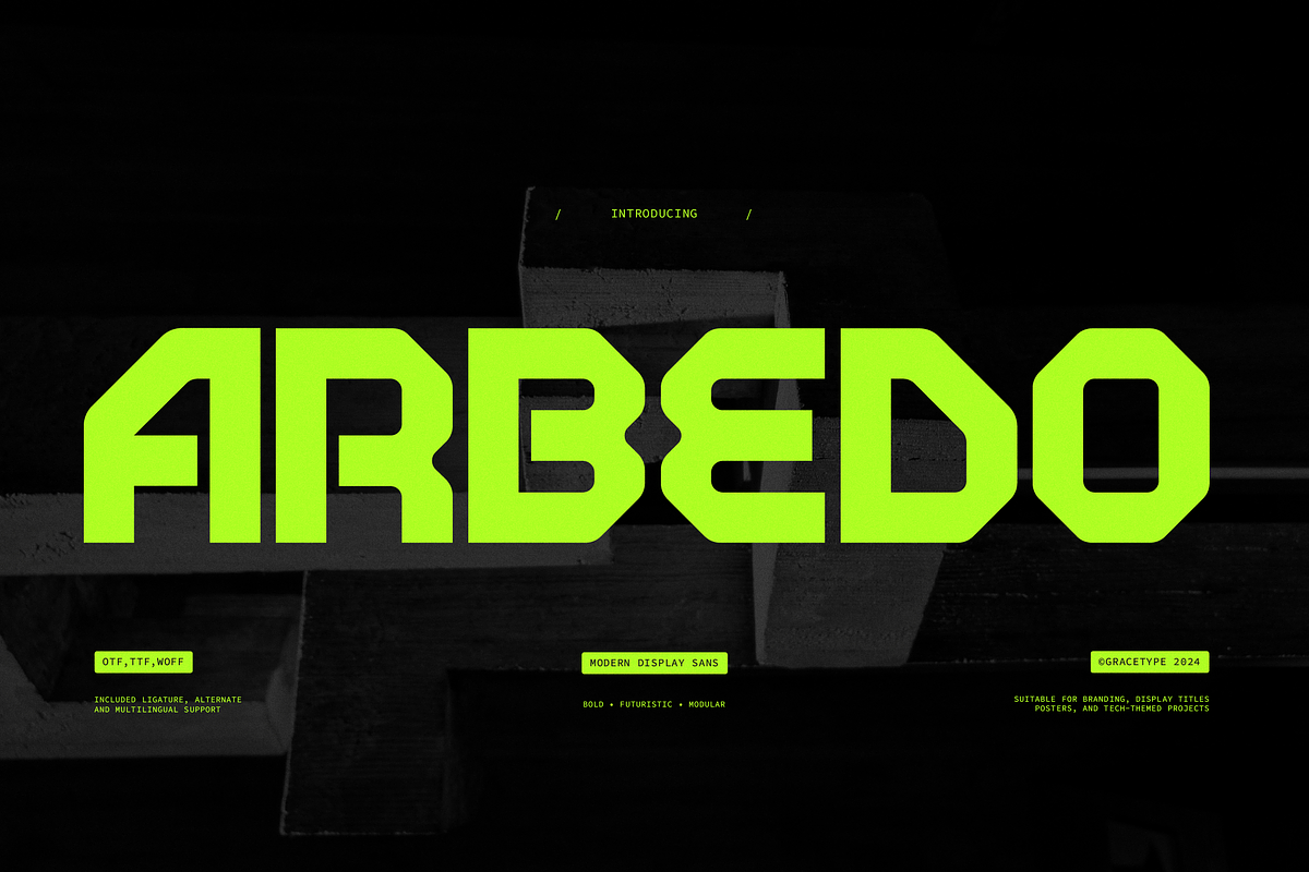 Arbedo | Modern Display Sans, a Sans Serif Font by gracetype_studio (Photo 1 of 12)