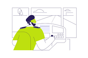 VR pilot training isolated cartoon, a Technology Illustration by Visual Generation