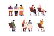 People sit on chairs, back view set, a Person Illustration by PaperTrident (Thumbnail 4 of 6)