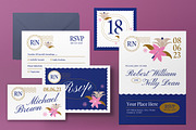 Blue Modern Wedding Invitation Set, an Invitation Template by graphicook (Thumbnail 3 of 3)