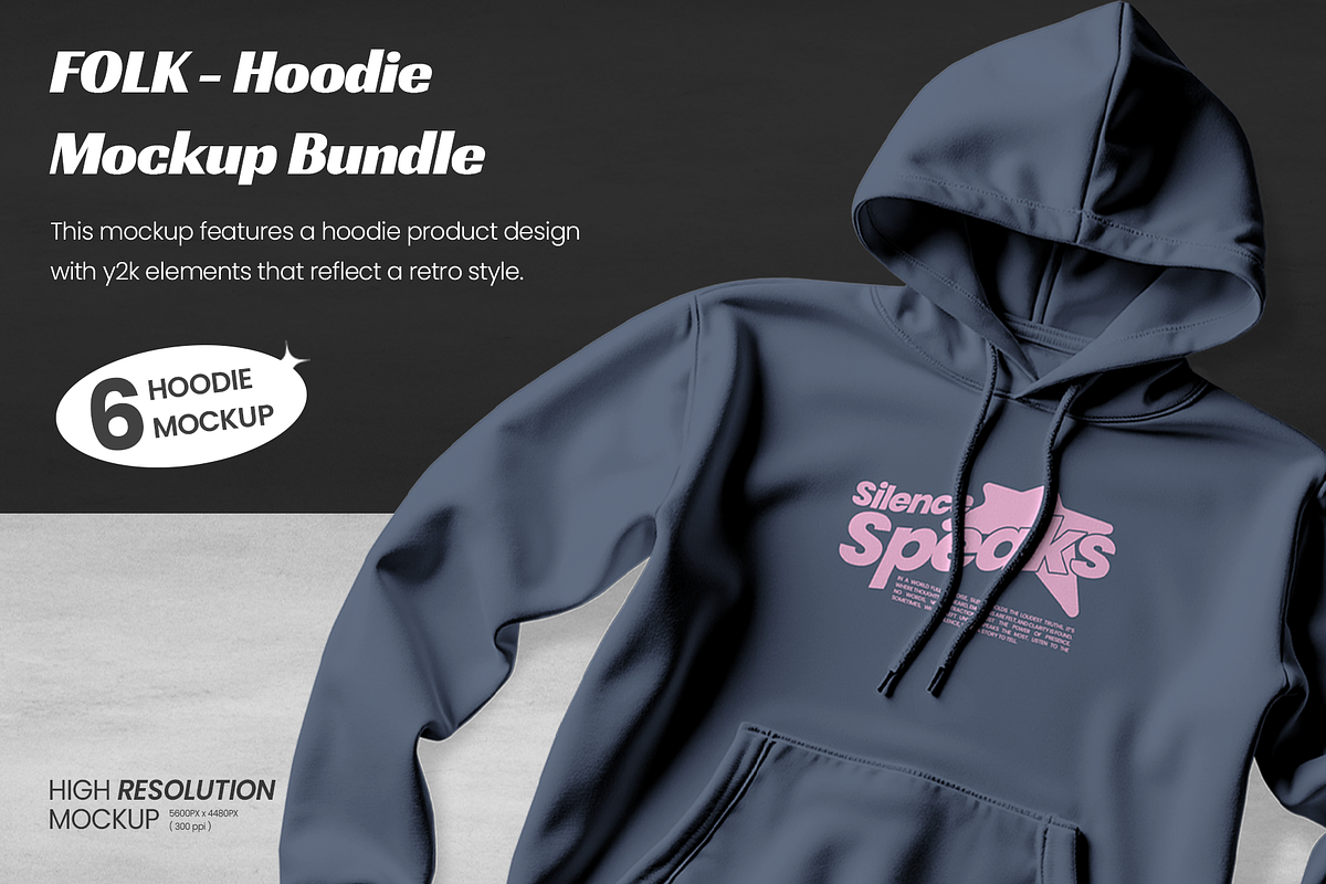 Folk Hoodie Mockup Bundle (6 PSD), a Hoody Mockup by Mocktopia (Photo 2 of 8)