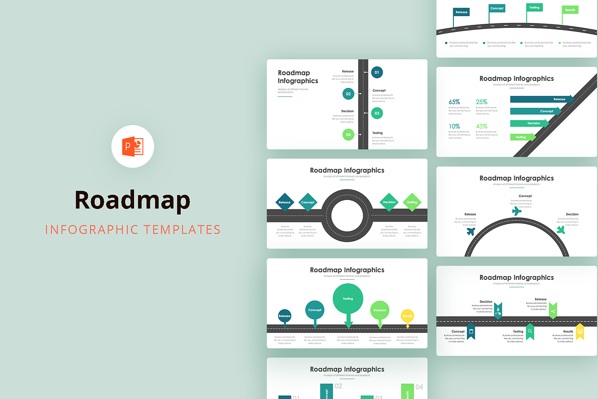 Roadmap Infographics - PowerPoint, a Presentation Template by slidequest (Photo 1 of 7)