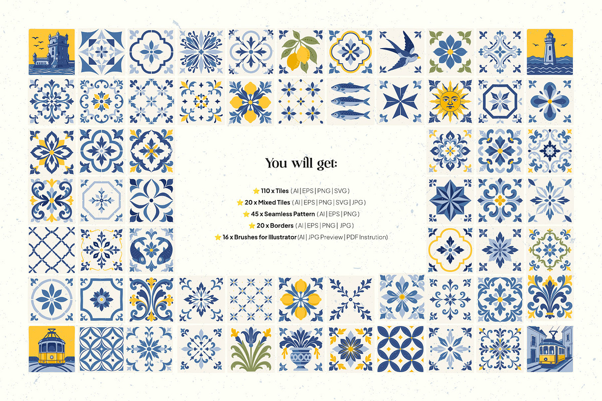 Azulejo Portugal | Tiles & Patterns, an Object Graphic by KetteCreate (Photo 3 of 16)