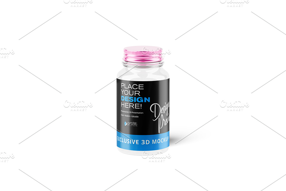 Plastic Jar with Screw Cap Mockup, a Packaging Mockup by artBit Design Studio (Photo 5 of 10)