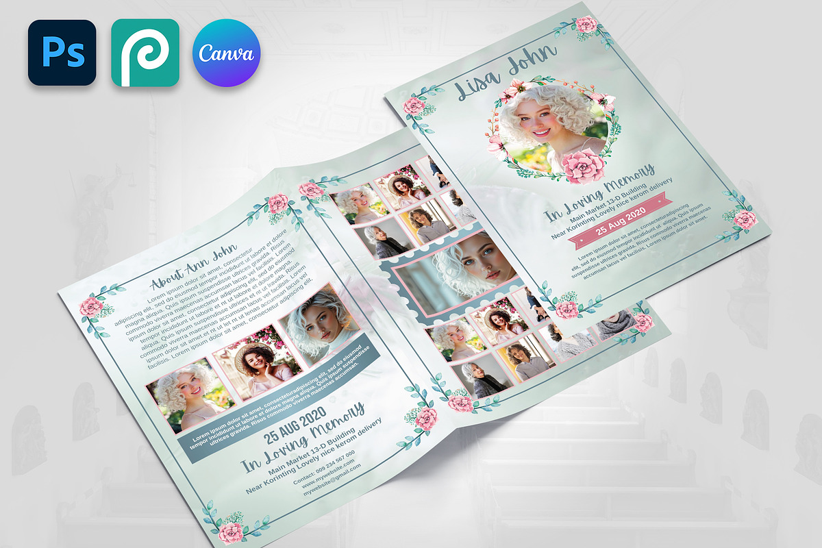 Funeral Memorial Bifold Brochure, a Brochure Template by Psd Templates (Photo 1 of 3)