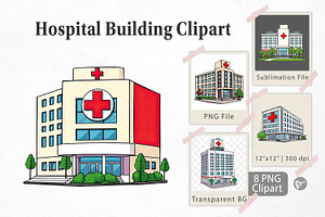 Hospital Building Clipart, a Graphic by Artnoy