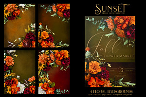 Sunset Floral Art Collection