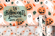 14 Cute Halloween Patterns, a Pattern Graphic by Kokoshka (Thumbnail 1 of 3)