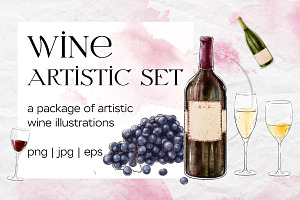 Wine artistic set