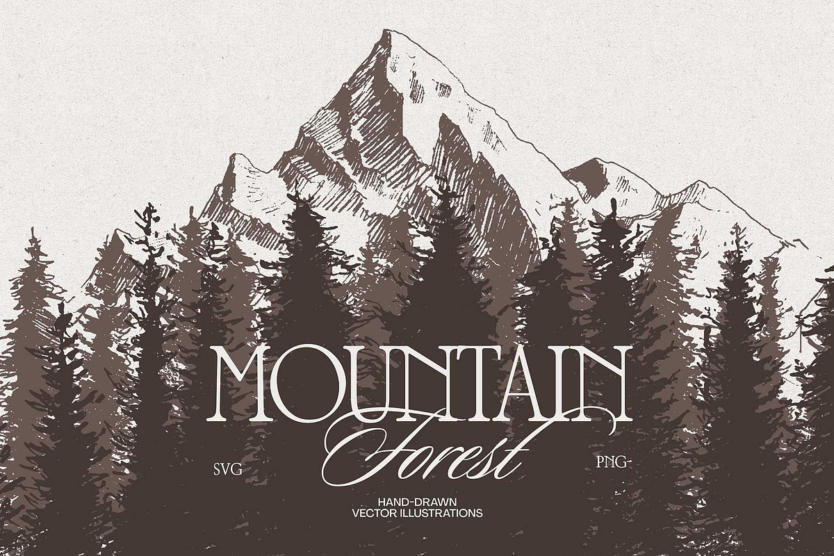 Mountain Slope With Fir Forest, a Seasonal Illustration by TheMountBirdStudio (Photo 1 of 5)