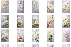 Set Interior Floral Artwork Impasto