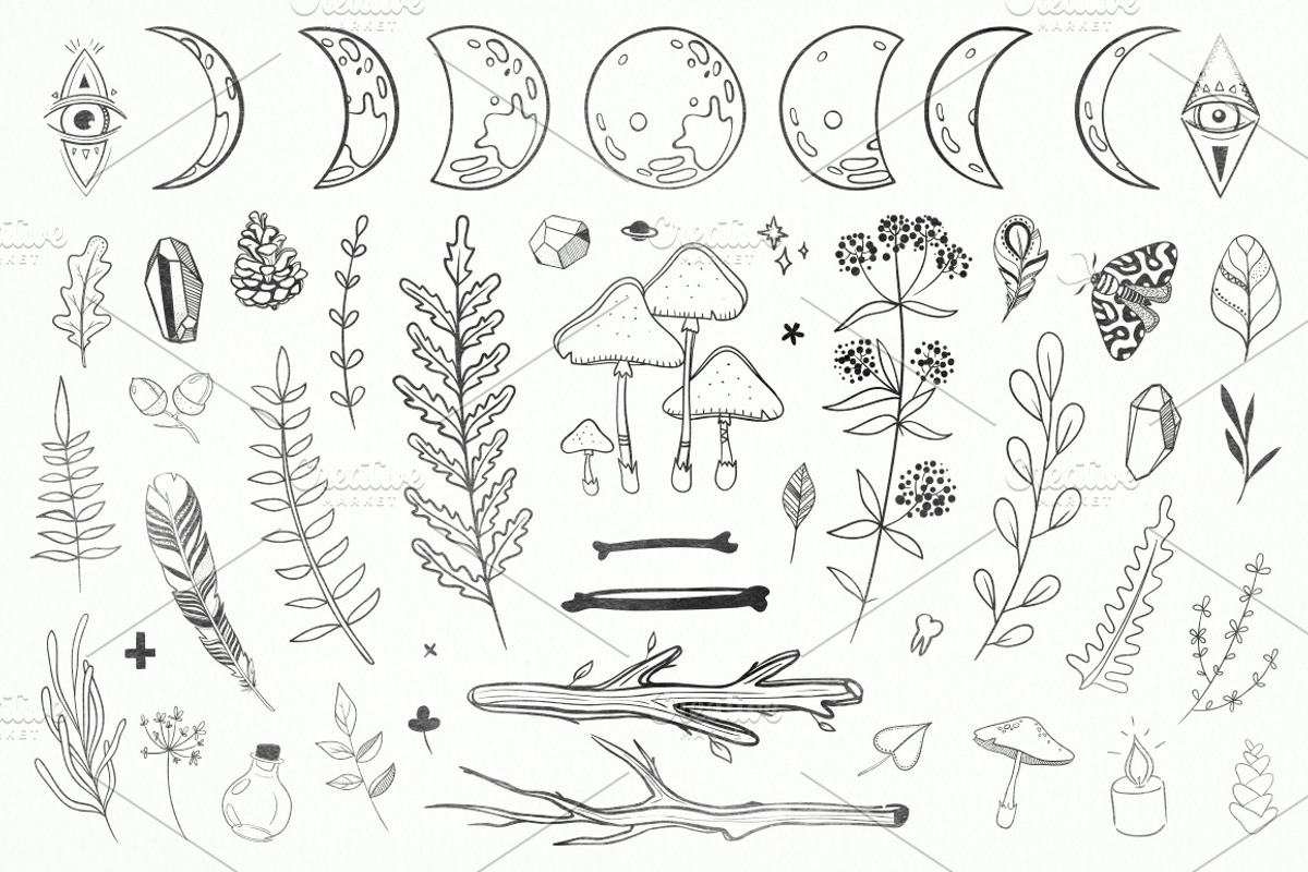 Mystic Autumn doodles and lettering, an Illustration by harmonia_green_art (Photo 5 of 7)