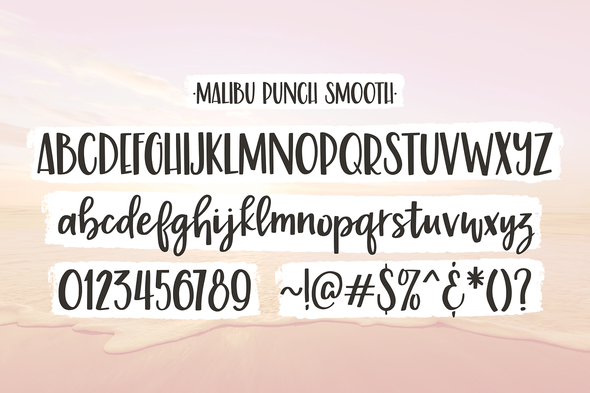 Malibu Punch, a flirty brush font preview 3