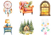 Watercolor Pajama Time Clipart, an Illustration by Designking (Thumbnail 4 of 5)