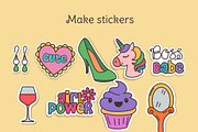 Girlie Doodle Stamps for Procreate, a Brush Add-On by SketchQueen (Thumbnail 2 of 5)