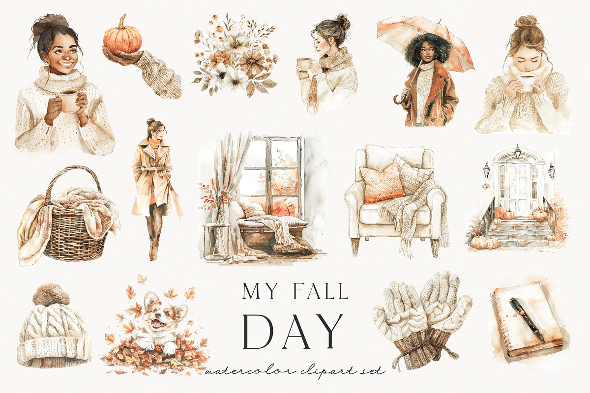 My Fall Day, a Seasonal Illustration by PeDe Designs (Photo 2 of 12)