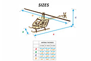 Helicopter - Laser Cut File, an Object Graphic by VectorPainter (Thumbnail 13 of 13)