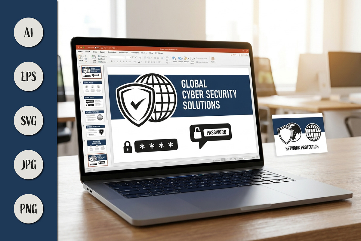 Digital Password Protection, a Technology Illustration by Saba Vector (Photo 3 of 3)