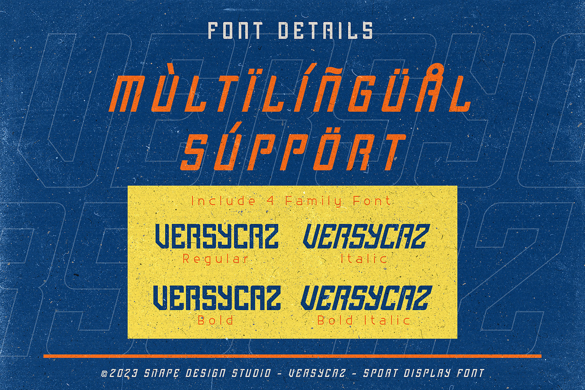 Versycaz - Sport Font, a Sans Serif Font by Snape Design Studio (Photo 3 of 5)