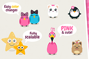 Vector Girly Animals, an Illustration by wowu (Thumbnail 3 of 3)
