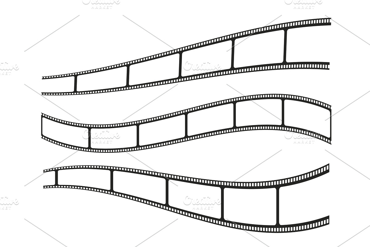 Isolated curved film stripes. Retro, an Object Illustration by LadadikArt