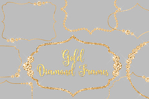 Gold Diamond Frames Clipart