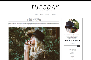 Tuesday - Pre-made Blogger Template