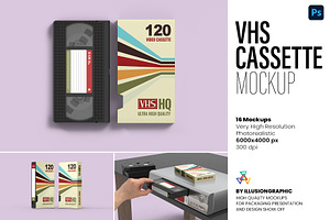 VHS Cassette Mockup - 16 Views