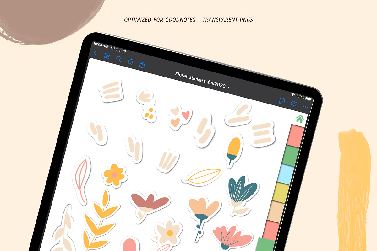 Floral Digital Stickers Goodnotes 5, an Object Graphic by Bella+Sophia Creative (Photo 2 of 3)