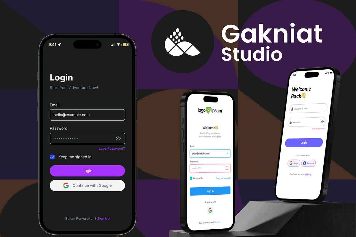 Login Regist & Onboarding UI Kit, an UI Kit Template by GakniatStudio (Photo 2 of 7)