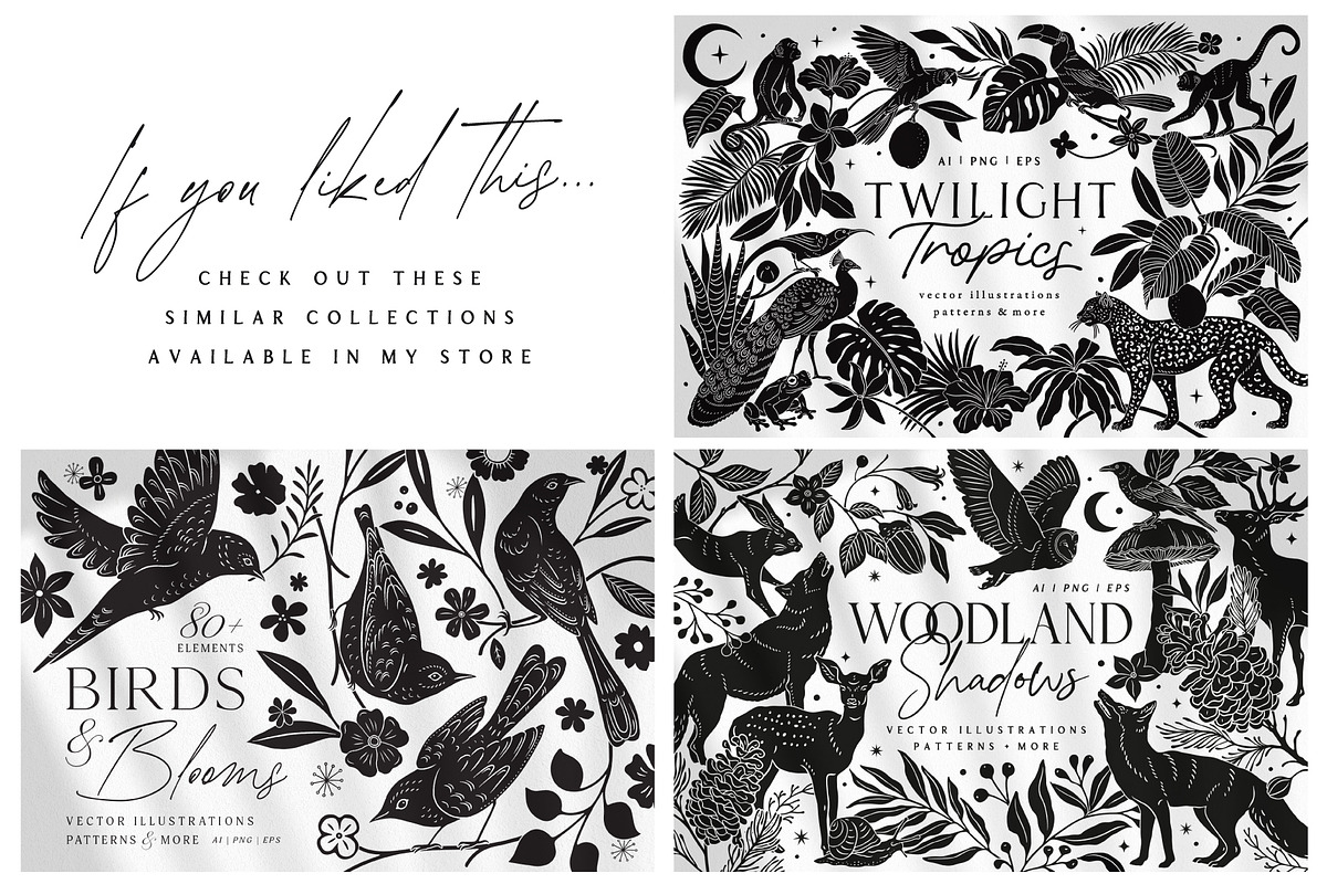 Shadow Garden Vector Collection, a Decorative Illustration by rouxsupplyco (Photo 17 of 17)