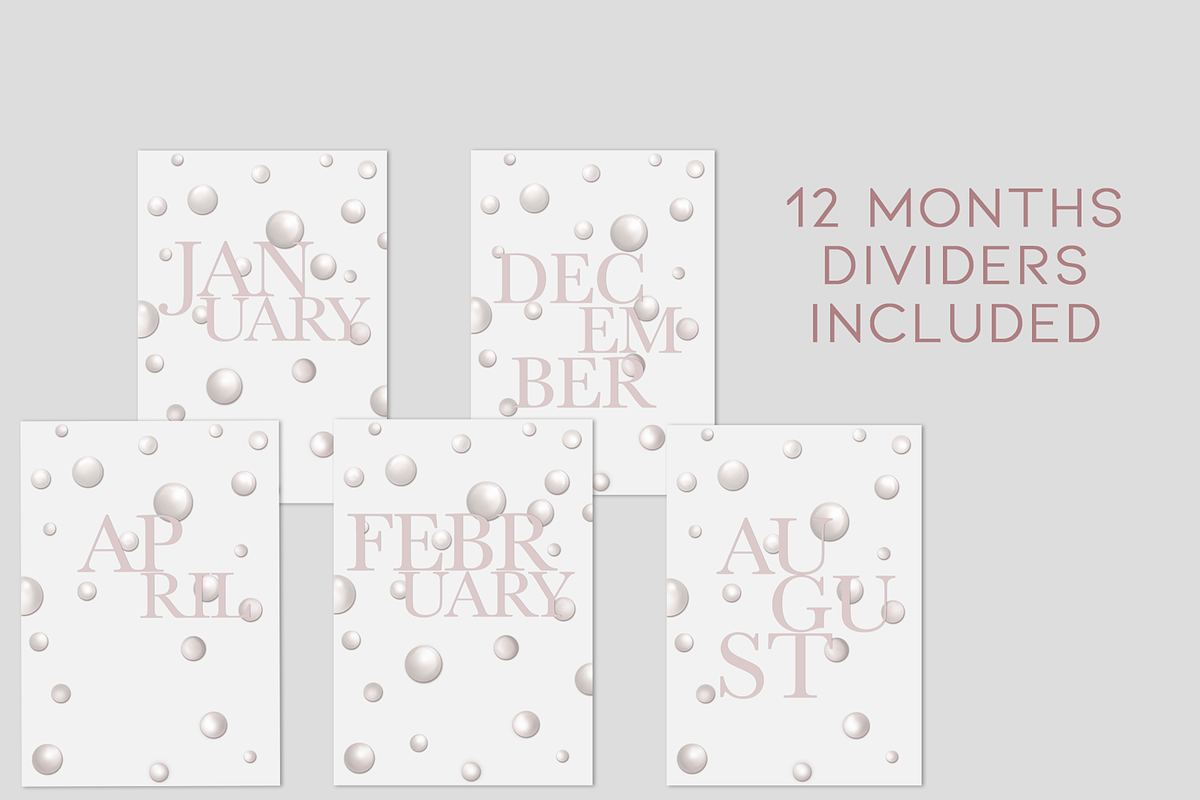 A5 Printable Planner Dashboard Set, a Stationery Template by The GG Shop (Photo 3 of 9)