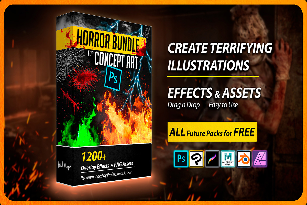 Horror Bundle - 7 Packs, a Texture Graphic by Mikel Blazgad (Photo 1 of 23)