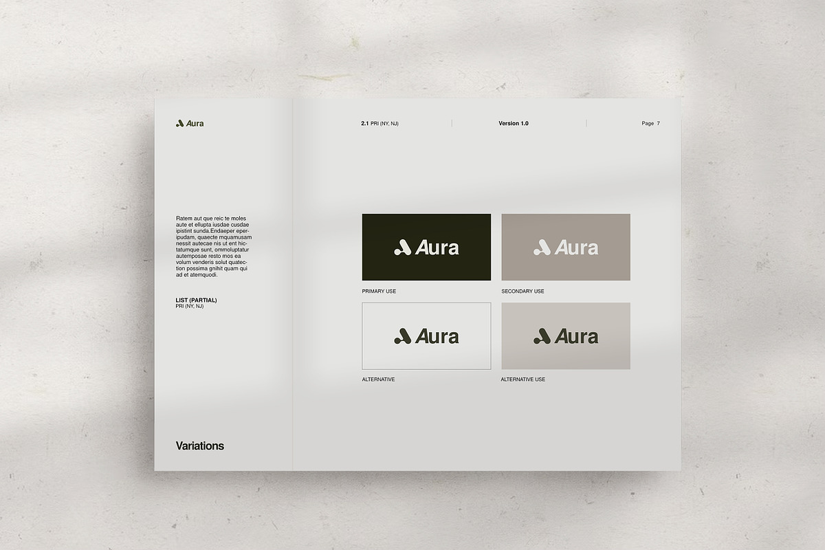 Aura / Brand Guidelines, a Brochure Template by Studio Elevate (Photo 9 of 11)