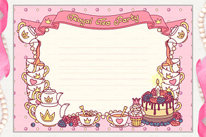 vector Royal Tea Party invitation, a Card Template by WINDmade