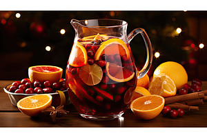 recipe holiday sangria ai generated, a Food & Drink Photo by pikepicture