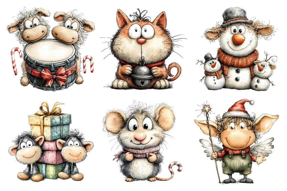 Christmas Whimsical Clipart, an Illustration by Daily.Designs (Photo 2 of 5)