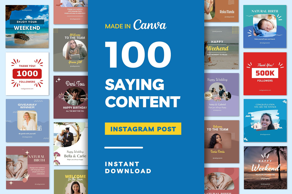 Greetings Content Instagram Posts, a Social Media Template by emcrea (Photo 1 of 9)