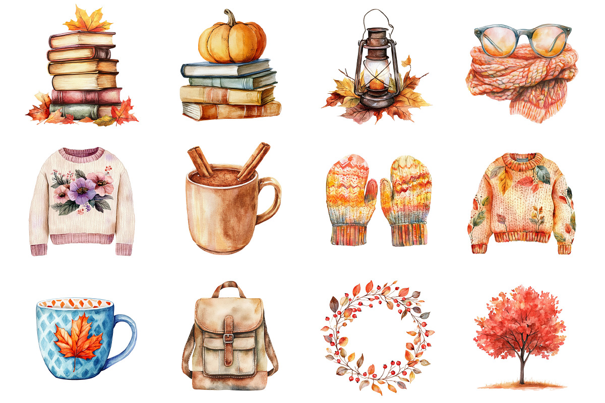 Burgundy Beauty AutumnFall Clipart, an Illustration by Design Market (Photo 3 of 3)