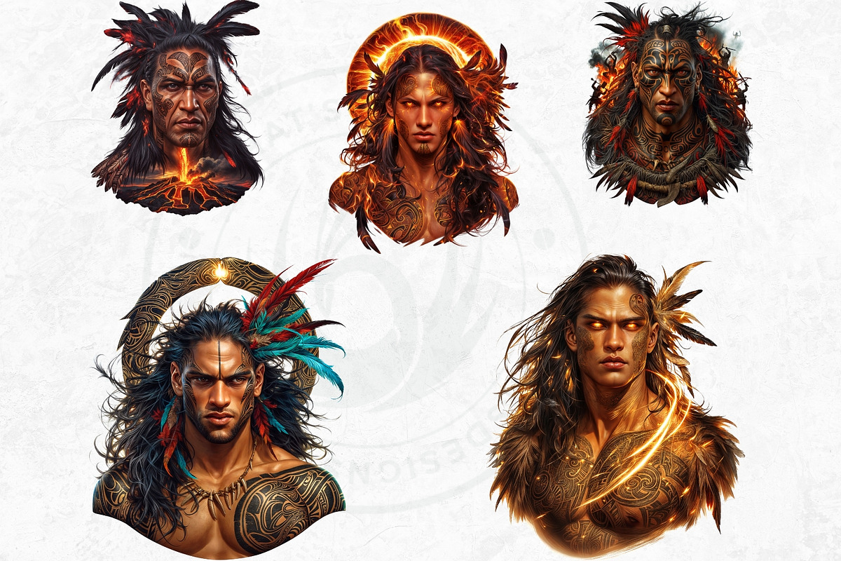 Maori Atua gods Clipart, Polynesian, a Person Illustration by ThatsDesignArt (Photo 10 of 10)