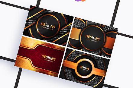 Set of Modern Luxury Gold banner, a Poster Template by Lucky Creative