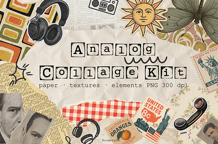 ANALOG COLLAGE KIT - Paper Scrapbook, an Object Graphic by DreamoraArt