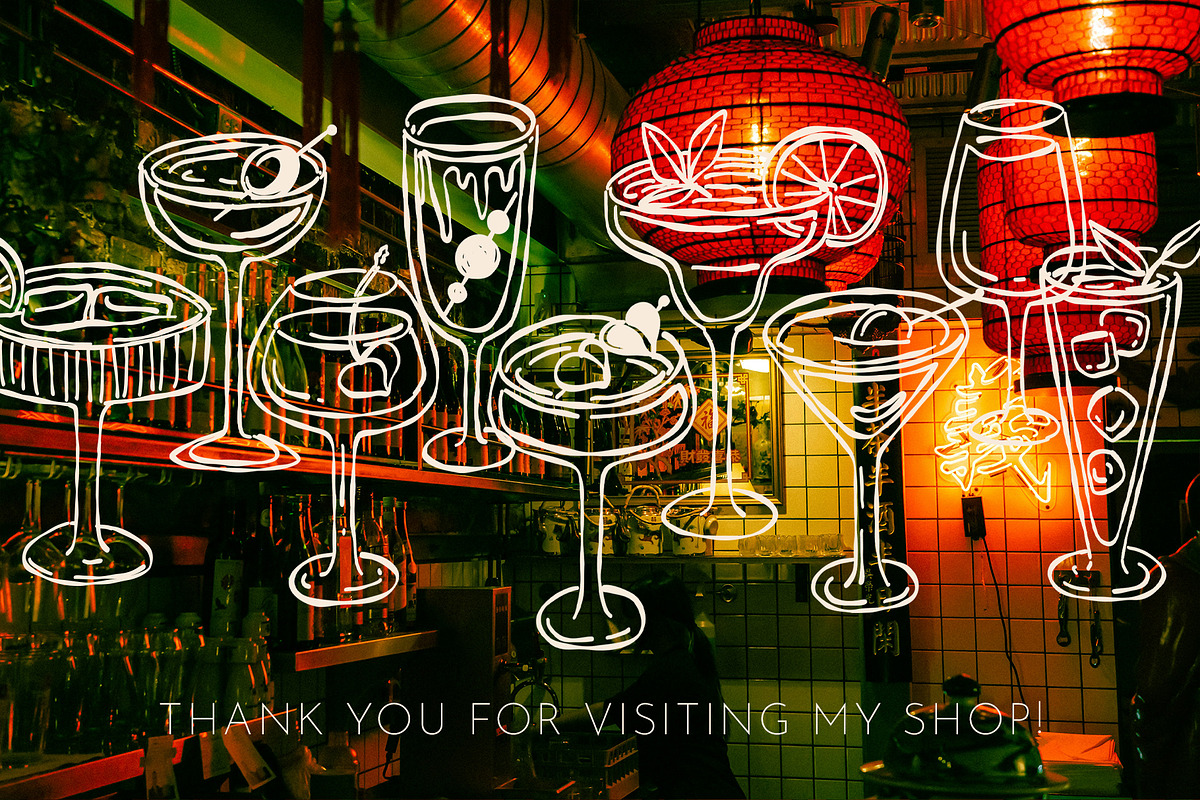 DOODLE COCTAILS: hand drawn clipart, a Food Illustration by Elliko shop (Photo 6 of 6)