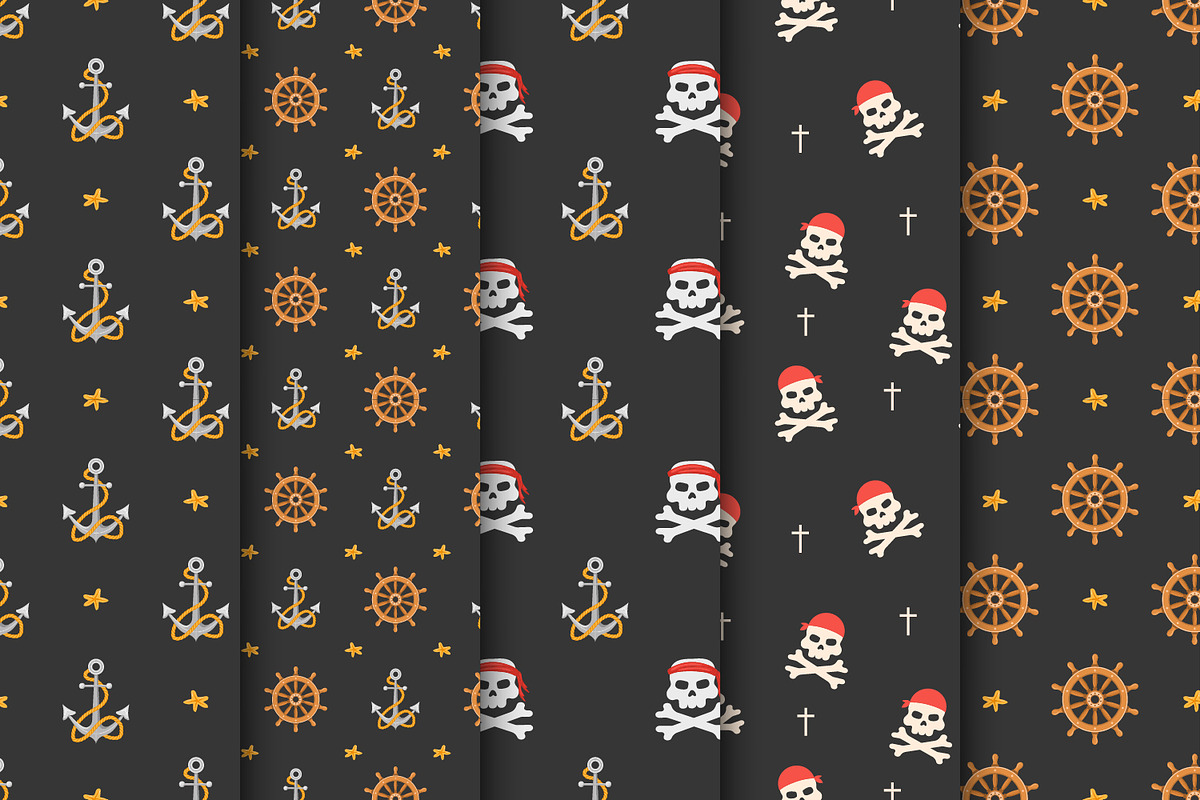 Pirates adventure - pattern set, a Pattern Graphic by KeronnArt (Photo 3 of 15)