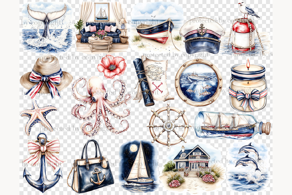 Nautical Clipart PNG, a Person Illustration by GlamArtZhanna (Photo 6 of 8)
