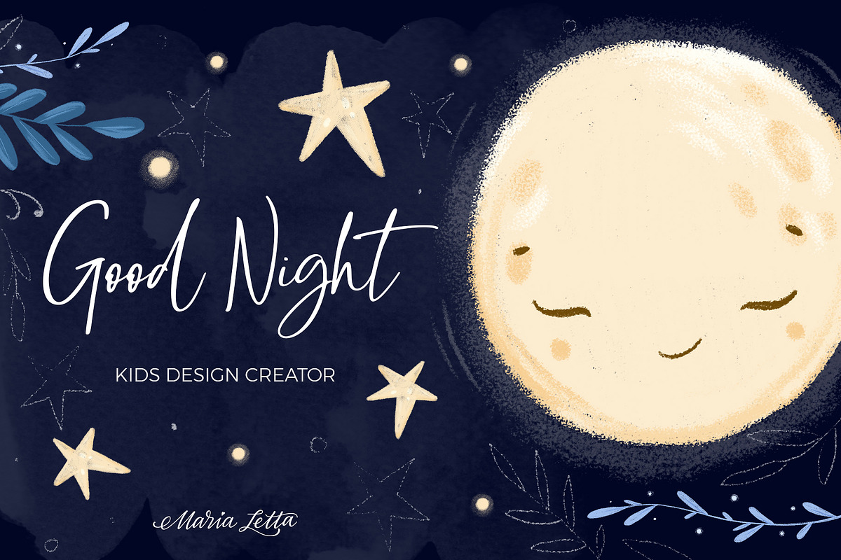 Good night  kids design creator, an Animal Illustration by Beauty Drops (Photo 1 of 9)