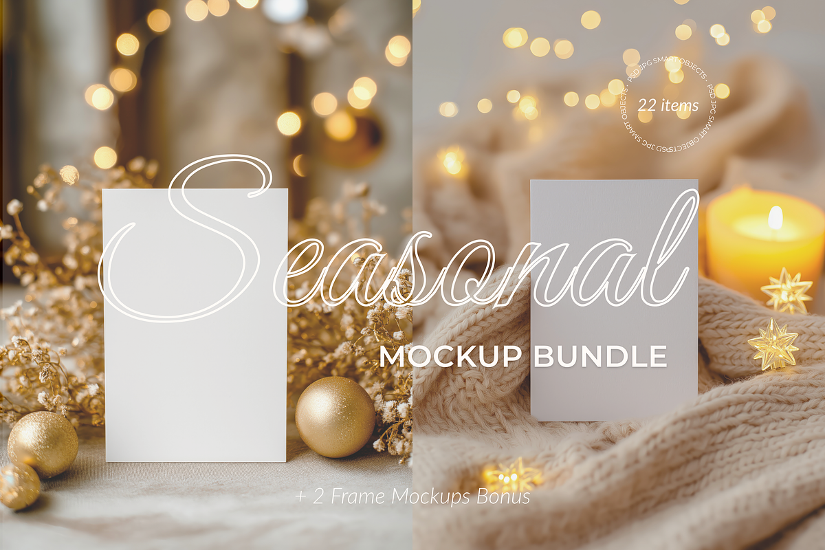 Christmas Card Mockup Bundle, a Product Mockup by Serenefeeling (Photo 1 of 14)