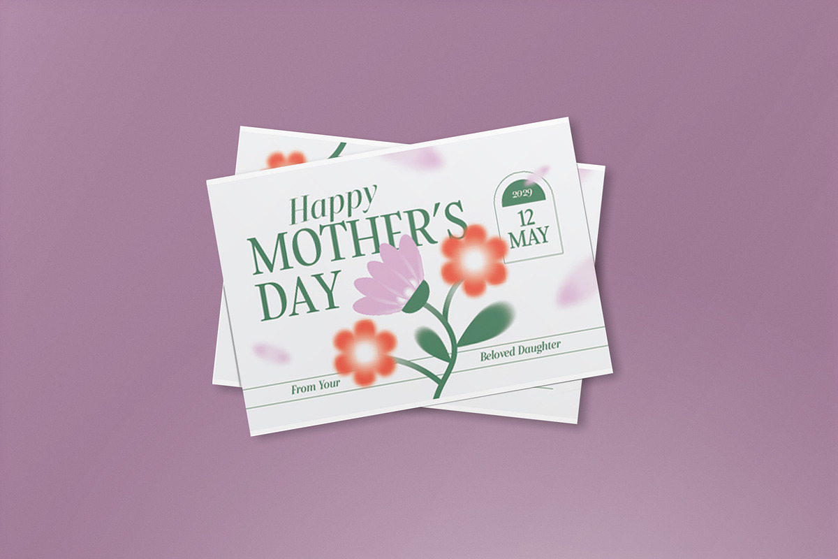 Minimal Modern Mother's Day Card, a Card Template by graphicook (Photo 2 of 3)