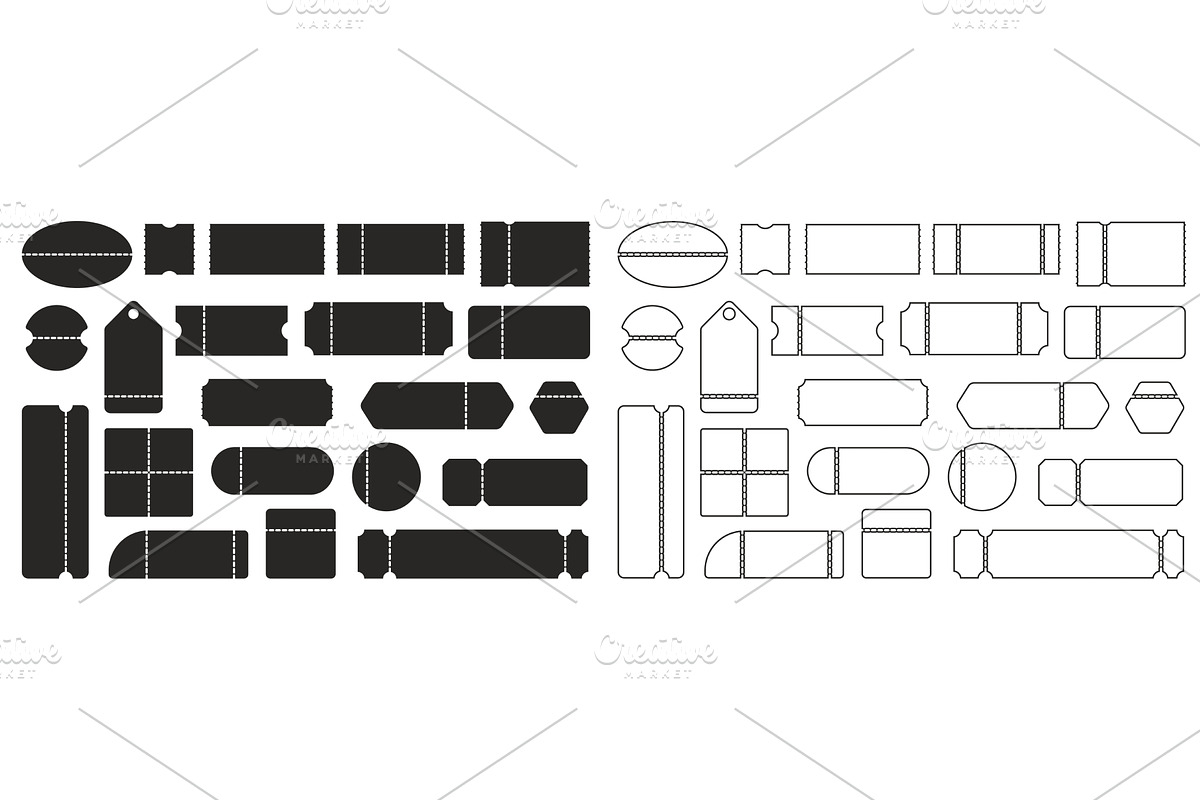 Tickets and tags with separation, an Object Illustration by Vectorbuum